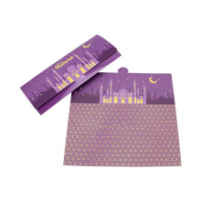 50pcs Ramadans Greeting Cards Handmade Eid Mubarak Money-Purple