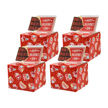 4pcs Valentine's Day Cash Gift Box with Pull-Chocolate style