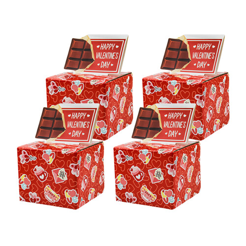 4pcs Valentine's Day Cash Gift Box with Pull-Chocolate style