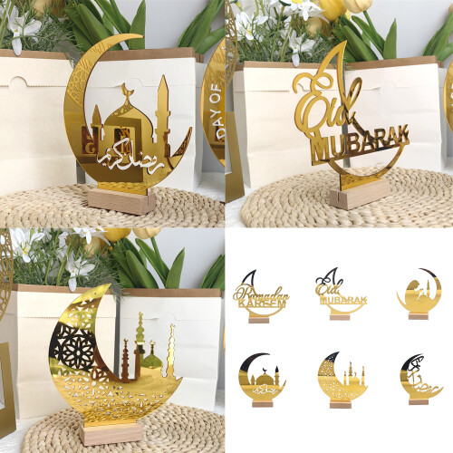 Ramadans Acrylic Crescents Table Decoration for Eid-MBT004 2