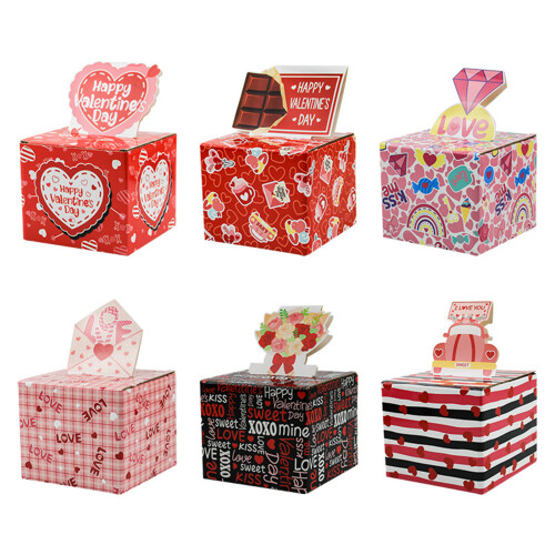 4pcs Valentine's Day Cash Gift Box with Pull-Chocolate style 1