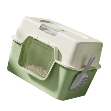 Enclosed Cats Litter Pans Plastic Rabbit Litter Box Easy-Green