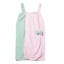 Draagbare badhanddoek voor dames, off-shoulder model, sneldrogende, lichtgewicht badjas met drukknoopsluiting, zachte microvezelstof,