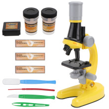 1Set Kinder 1200X Mikroskop Spielzeug Wissenschaft Werkzeug Gelb