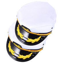 2Pcs Durable Sailor Hats for Decoration Assorted Color Captain Cosplay