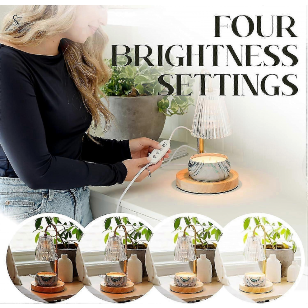 Chauffe-bougies électrique Réglable En Hauteur Et Luminosité - Minuterie 2/4/8h, Design Moderne Noir Candle Warmer