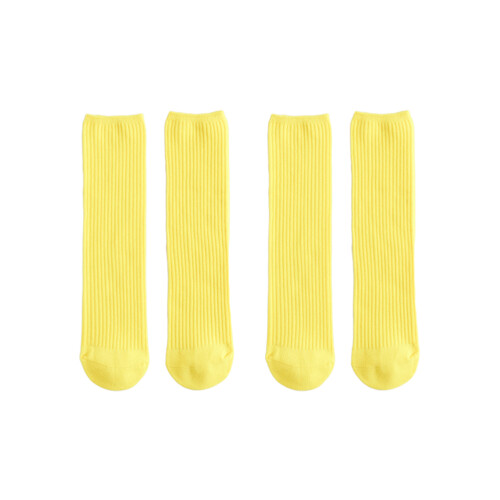 2 Pairs Double Needle Solid Color Mid-Calf Socks Unisex