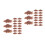 200Pcs Coffee Plastic Mini Tree Feet Stand for Artificial Tree Models 9