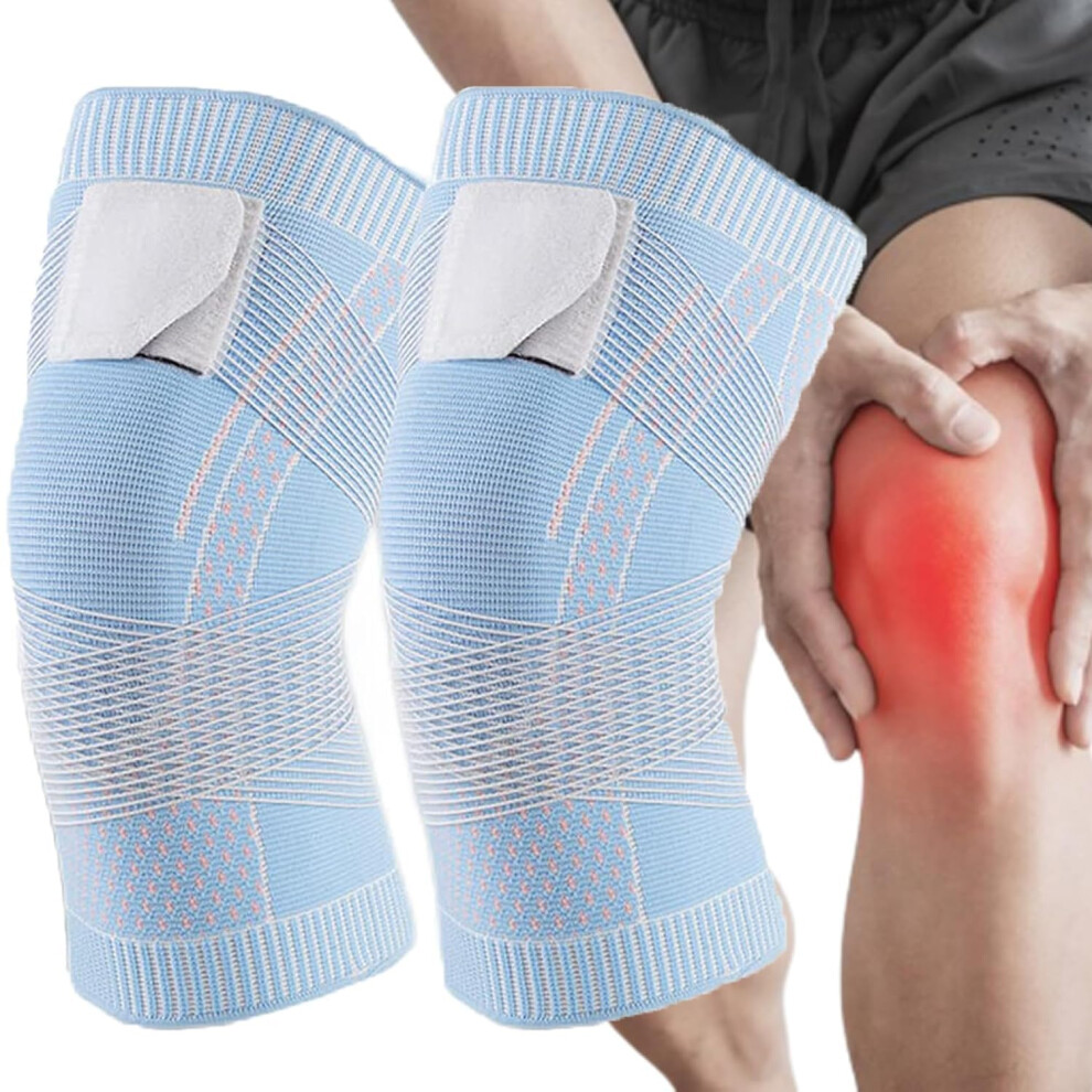 Knee Pain Brace Adjustable 3D  Elasticity Knee Pack for Arthritis Pain, Size M/L, Breathable Nylon Spandex
