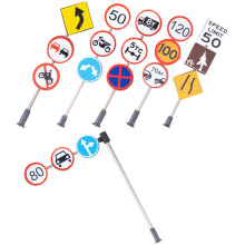 6St Miniatuur Verkeersborden ABS Kleurrijk Voor Speeldecoratie