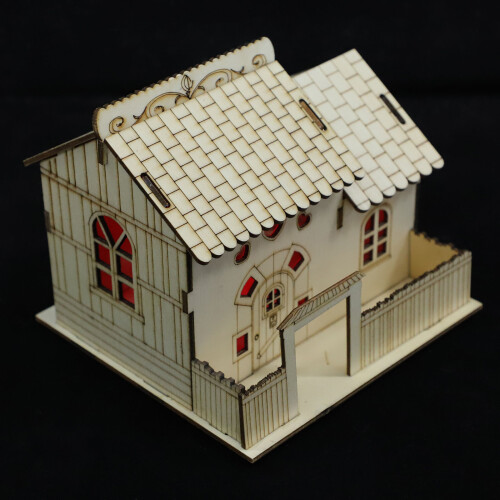 1Stk Vintage Aus Holz Hausform Tischdeko