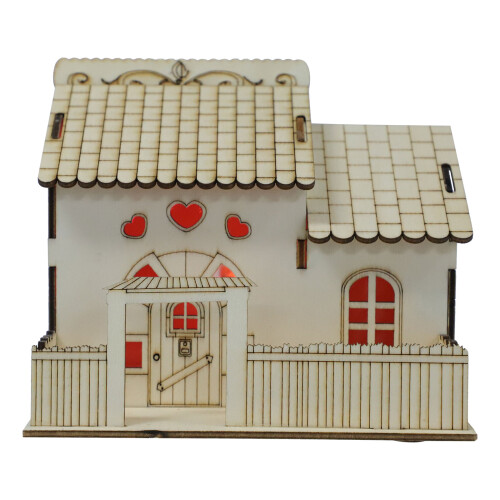 1Stk Vintage Aus Holz Hausform Tischdeko 1