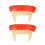 2Pcs Halloween Teeth Zombie Fangs Model Red Beige 1