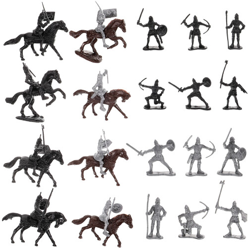 2 Sets Mini Sand Table Soldier Models Tiny Knight With Horse 2