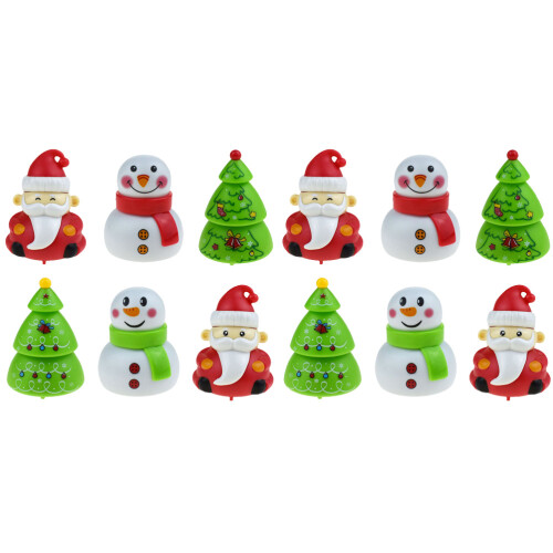 12Pcs Xmas Themed Pull Back Playthings Ornaments 1