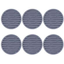 Cup Mats Round Drink Mats Table Mats Silicone Texture-grey