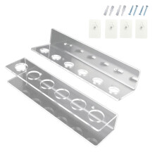 Space Saving Wall Mount Rack for 6 Pool Cues Transparent Clear