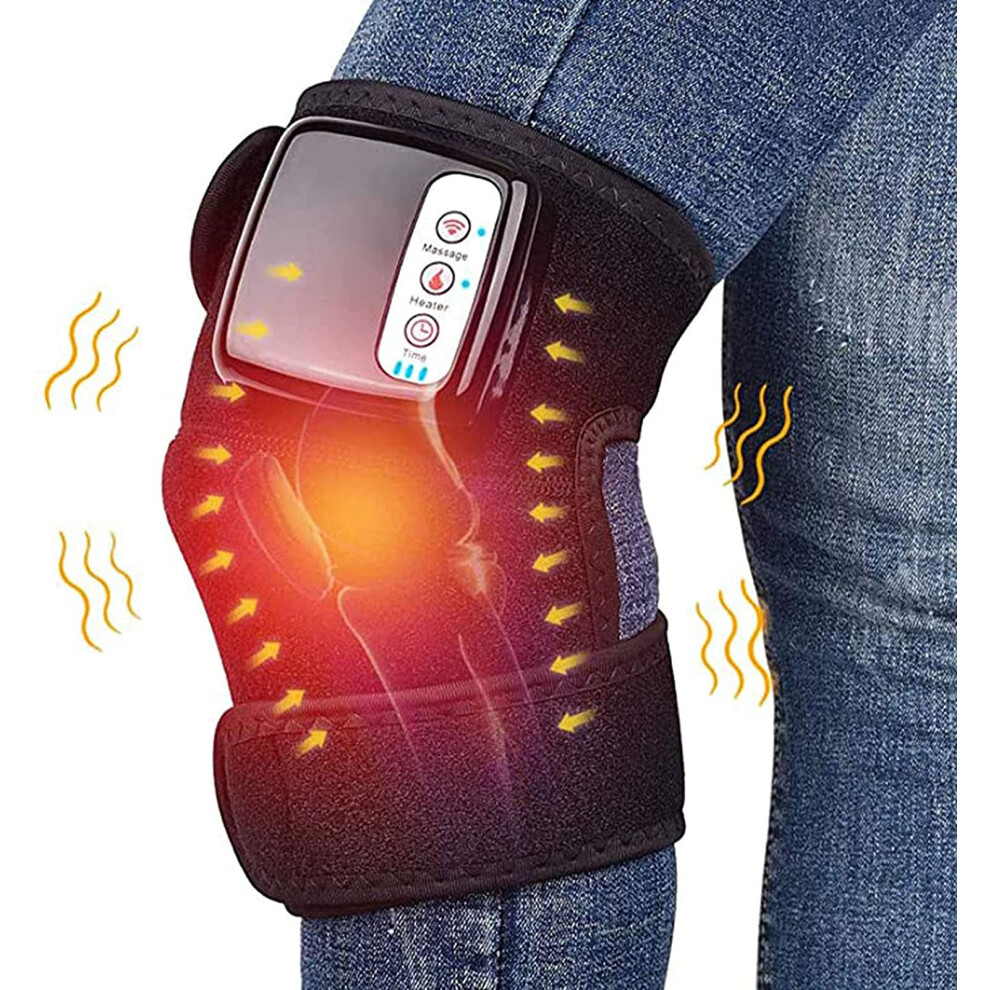 Heated Massage Knee Brace Wrap 3 In 1 Heated Knee Heating Pad With Vibration For Knee Shoulder Elbow Joint Injury Pain Relief