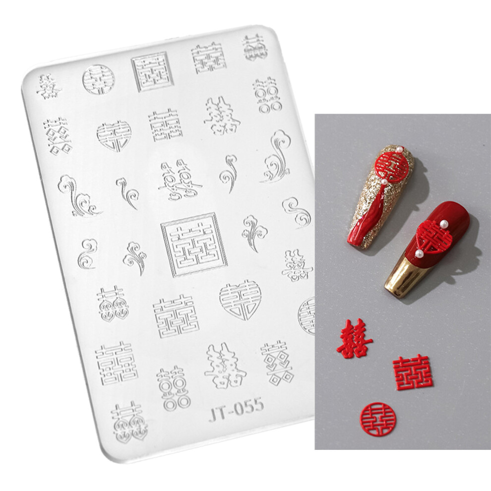 Creative Silicone Nail Art Molds Carving Sticker Stencil-JT055