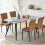 AINPECCA Grey Marble Effect Dining Table Metal Legs 120cm 10