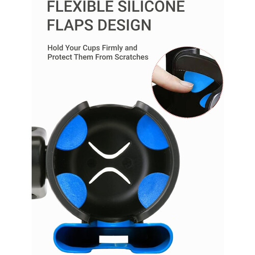 Suporte para copo e celular para carrinho de bebê com rotação de 360 graus, garante estabilidade da bebida no guidão (0,55-1,7 polegadas), 2