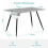 AINPECCA Grey Marble Effect Dining Table Metal Legs 120cm 6