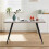 AINPECCA Grey Marble Effect Dining Table Metal Legs 120cm 1
