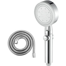 Vannbesparende dusjhode, flere spraymoduser for tilpasset dusjing, PÅ/AV-bryter, berøringsfrie dyser, enkel installasjon, avtakbar design,