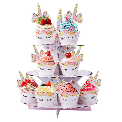Βάση για Cupcakes Rainbow, Χάρτινη Βάση για Επιδόρπια για Εύκολη Εγκατάσταση, 1