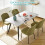 AINPECCA Grey Marble Effect Dining Table Metal Legs 120cm 5