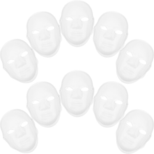 10 Pcs Blank Male Full Face Mask For Kids Diy Paintable 1