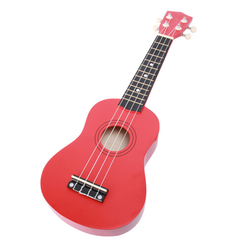 21 Cali Drewniane Ukulele Edukacyjna Czerwone