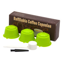 Ensemble de 3 dosettes de café réutilisables avec-Vert herbe
