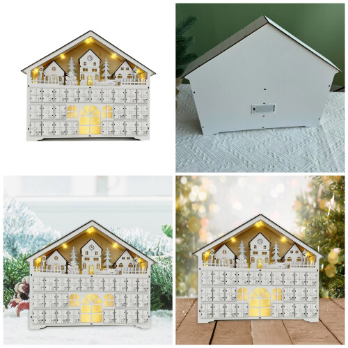 Feiertags-Countdown-Kalender mit LED-Leuchten und 24 1