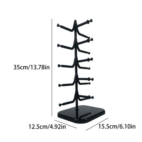 5 Layers Portable Eyeglass Storage Shelf Rotating-Black 1