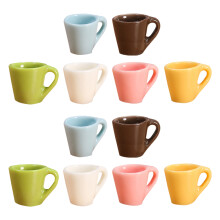 12Pcs Miniatyrkoppar Dekorationer Mini Muggar Ornament Hem Bordsservis