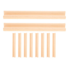 10 Pcs Wooden Letter Ornaments Tray Tiles Domino Trays Beige