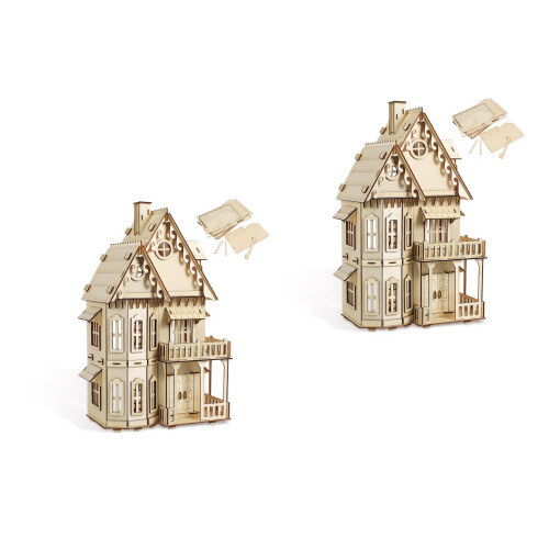 2St 3D Voor Volwassenen Creatief Huis Model Multi Kleur 2