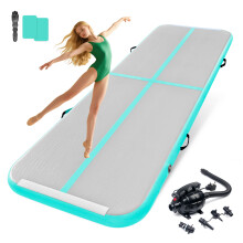 10ft Inflatable Gymnastics Tumbling Mat Air Training Mat Track, Green