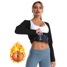 Sauna Shirt for Women Long Sleeve With Zipper, Slimming Shapewear Tummy Control, Blue Workout  Size S/M