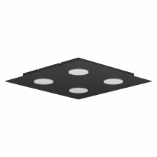 Plafonnier Moderne Carré 4 Spots GX53 Illuminez Votre Intérieur avec Élégance et Style (40x40cm, Aluminium Mat