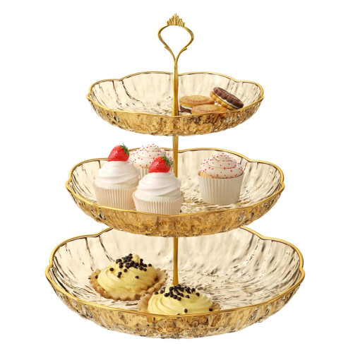 Supports à desserts multicouches, Texture-troisième étage doré