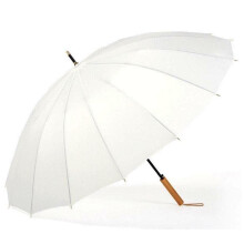 Parapluie Krago Blanc Semi-Automatique 16 Baleines : Élégance, Résistance au Vent et Manche en Bois pour une Protection Optimale