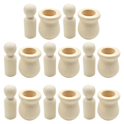40Sets DIY Peg Figuren Beige Blanke Knutselpoppen 1