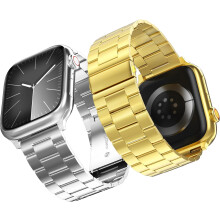 Armband für Apple Watch Stahl Verstellbar 38-42 mm Schwarz Gold 2 Stück