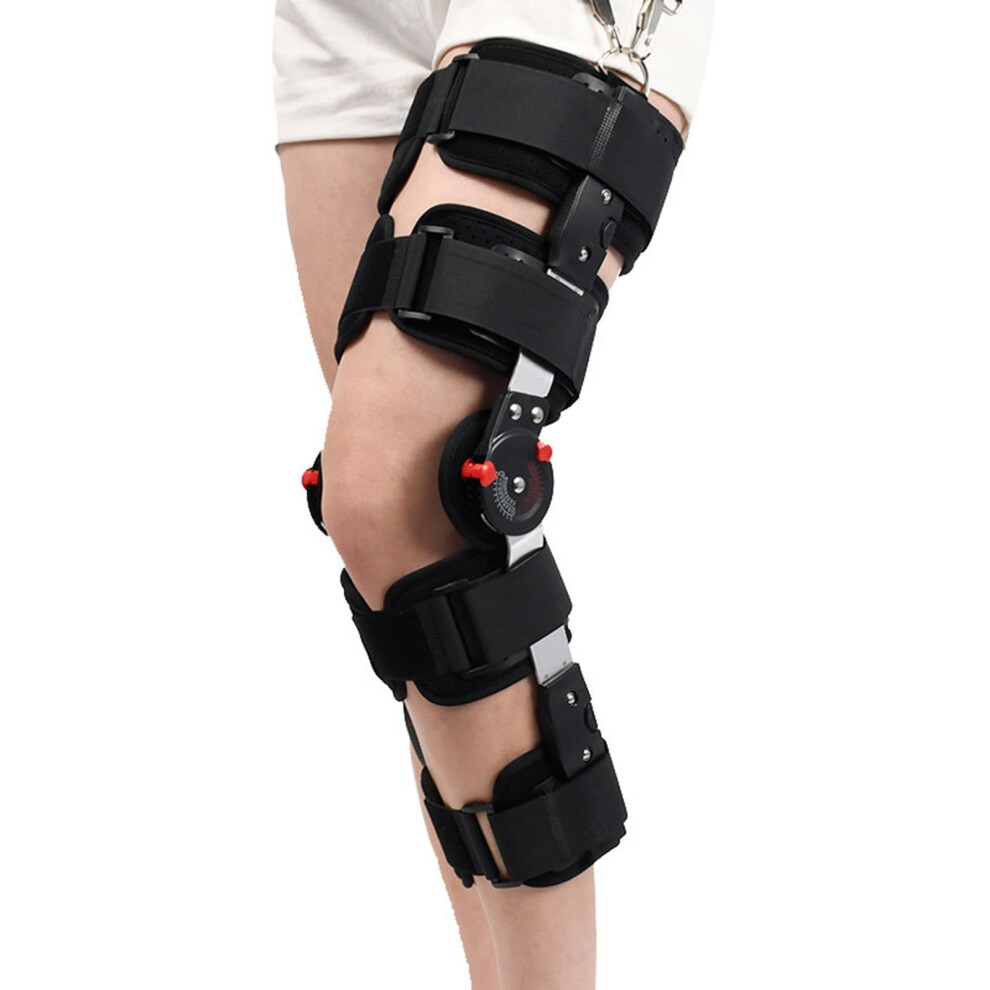 Postop Knee Brace Hinged Adjustable Frame, Knee Orthosis with Patella Support for PostSurgery Recovery, Leg Protector