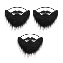 3Pcs Halloween Falsk Skägg Simulerad Mustasch Kostym Rekvisita