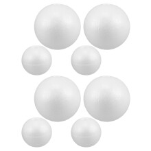 8Pcs Vita Skumgummi Bollar Polystyren Med Hål För