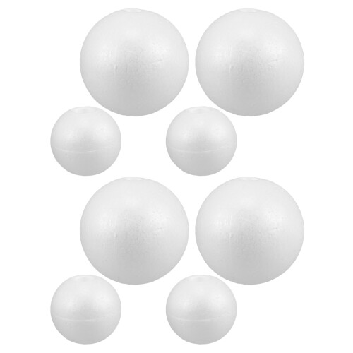 8Pcs Vita Skumgummi Bollar Polystyren Med Hål För