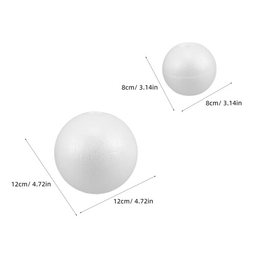 8Pcs Vita Skumgummi Bollar Polystyren Med Hål För 1